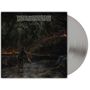 „The Summoning Bell“. Ein Mann geht durch eine düstere, feurige Landschaft. Grau-schwarzes, dramatisches Farbschema., 2 LPs