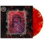 Mystische, verworrene Symbole, dämonisches Gesicht in rot und lila; umrahmt von horrorartigen Mustern; runde, rot gemusterte Platte., LP