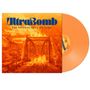 Der Text "UltraBomb" und "The Bridges That We Burn". Ein brennender Steg im Wald und eine orangefarbene Vinyl-Schallplatte., LP