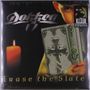 "Dokken" oben, "Erase the Slate" unten. Ein Kind mit geschlossenem Buch neben einer brennenden Kerze., LP