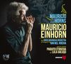 Texte: Mauricio and Horns. Mauricio Einhorn. Idriss Boudrioua Orchestra. Rafael Rocha. Paquito D'Rivera & Lula Galvão.  
Ein älterer Mann spielt eine Mundharmonika., CD