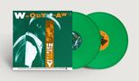 Text: "WOODY SHAW", "IN MY OWN SWEET WAY". Zwei grüne Schallplatten, eine mit gelbem und eine mit grünem Etikett., 2 LPs