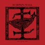 "Scorpion Milk" oben, "Slime Of The Times" unten, schwarze Zeichnung mit stilisierten menschlichen Figuren auf rotem Hintergrund., CD