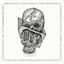 Texte: "MASKS FOR SKULLS...", "LAUGHING GRAVES...", "DREAMING SKULLS...". Detaillierte Schwarz-Weiß-Illustration eines Schädels., CD