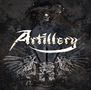 Artillery, Legions. Darker Hintergrund mit angedeuteten Symbolen und Figuren, darunter ein Wappen mit zwei geflügelten Wesen., 2 LPs