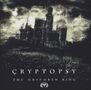 "CRYPTOPSY THE UNSPOKEN KING". Eine dunkle, düstere Illustration einer Burg vor einem stürmischen Himmel., CD