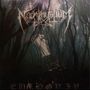Text: "Nachtmystium Eulogy IV". Düstere Illustration eines Waldes mit einer geisterhaften Maske im Zentrum., CD