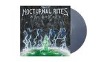 "Nocturnal Rites" und "Afterlife" in großen Buchstaben. Eine grüne Figur steht in einer elektrischen Landschaft., LP