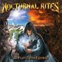 "Nocturnal Rites" und "Shadowland". Ein Kapuzenmann mit einem Stab, Teil einer fantastischen Landschaft zwischen Tag und Nacht., CD