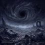 "Theosophy Line Before the Event Horizon" steht unten. Eine düstere Landschaft mit Astronauten, Ruinen und einem Wirbel am Himmel., CD