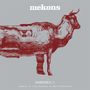 Oben steht "mekons", darunter "HORRORBLE". Illustration: Eine rote Kuh, halb verklärt, auf grauem Hintergrund., LP