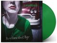 Text: "Lemonheads", "It's a shame about Ray". Eine grüne Schallplatte, Bildausschnitt einer Person vor einem Auto., LP