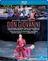 "Don Giovanni" von Wolfgang Amadeus Mozart, Wiener Staatsoper. Zwei Männer in auffälliger Kleidung vor einer Theaterkulisse., Blu-ray Disc