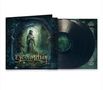 „Eye of Melian“, „Force of the Forest“. Cover mit einer Statue in einem mystischen Wald, umgeben von Schallplatten., 2 LPs