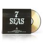 "7 SEAS" in großer Schrift, darüber eine CD-Hülle, stilvoll gestaltet in Schwarz und Weiß mit einem Tintenfisch-Logo., CD