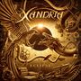 Der Text "XANDRIA" und "ECLIPSE" ist zentral, umgeben von einem Adler, einem Drachen und mechanischen Elementen in goldenen Farben., 2 CDs