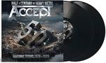 "Half a Century of Heavy Metal. Accept. Teutonic Titans: 1976-2026." Ein großes 50, umgeben von Hubschrauber und Ruinen., 2 LPs