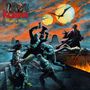 "IRON KOBRA" oben links, "Might & Magic" darunter. Eine düstere Szene mit Monstern, einem Helden und einem geflügelten Wesen., LP