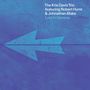 Text: "The Kris Davis Trio featuring Robert Hurst & Johnathan Blake. Lost in Geneva." Blauer Hintergrund mit einem Pfeil., CD