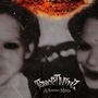 Der Text lautet "TerrorTwins: A Horrible Mind". Zwei Gesichter mit leeren Augen, darüber flammenartige Muster.
