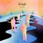 "Flo Naegeli" und "Lush Life". Silhouetten von Musikern vor surrealem, wellenförmigem Hintergrund in Pastellfarben., Single 12"