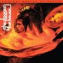 „The Stooges Funhouse“ in vertikaler Schrift. Zwei Personen in warmen, roten Tönen, dynamisch und intensiv dargestellt., Super Audio CD