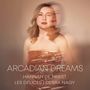 "ARCADIAN DREAMS, HANNAH DE PRIEST, LES DÉLICES | DEBRA NAGY." Frau in glitzerndem Kleid mit verschwommenem Effekt im Hintergrund., CD