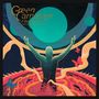 „Green Carnation, A Dark Poem Part 1: The Messiah Complex“. Illustration: Figur streckt Arme zu türkisem Planeten., LP