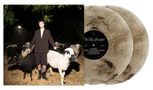 Texte: "1. ICARUS", "2. SMILE, YOU'RE ON CAMERA", "3. THE CATALYST", "4. DISSOCIATE".  
Person mit Schafen in der Nacht. Zwei Vinyl-Schallplatten., 2 LPs