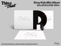 Stray Kids Mini Album, Solar Eclipse Vinyl, schwarze Platte, helles Cover, "Stray Kids" in grauer Schrift., LP