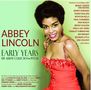 "Abbey Lincoln Early Years, The Albums Collection 1957-61". Frau in rotem Kleid, lächelt, steht vor grünem Hintergrund., 3 CDs