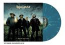 Text "The Magpie Salute", "High Water I". Fünf Menschen in Naturumgebung, blaue Vinyl-Schallplatte sichtbar.