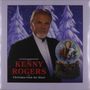 "Kenny Rogers in Christmas from the Heart." Ein älterer Mann im Anzug, winterlicher Hintergrund mit Schneekugel., LP