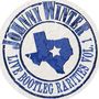 "Johnny Winter Live Bootleg Rarities Vol. 1". Illustration eines blauen Texas-Umrisses mit weißem Stern in der Mitte., LP