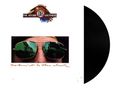"The Doobie Brothers", „takin' it to the streets“. Sonnenbrille reflektiert Straßenszene, Adler-Logo oben, Schallplatte rechts.