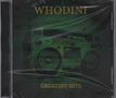 "WHODINI" oben, "GREATEST HITS" unten; grüne Boombox im Hintergrund., CD