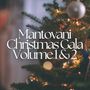 "Mantovani Christmas Gala Volume 1 & 2" vor einem geschmückten Weihnachtsbaum mit Lichtern und Ornamenten., 2 CDs