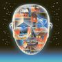 Illustration eines stilisierten Kopfes mit surrealen Szenen darin, umgeben von schwebenden Augen., CD