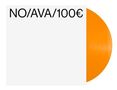 "No/AVA/100€" steht auf einem weißen Cover. Eine orangefarbene Schallplatte ragt rechts hervor., LP