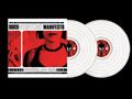 Text: "Streetlight Manifesto", "everything goes numb". Das Bild zeigt ein rotes, stilisiertes Porträt und zwei weiße Schallplatten.
