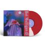 „Hot Mulligan, Why Would I Watch“. Ein rotes Vinyl und ein Cover mit einer verhüllten Person, die einen roten Sucher hält., LP