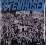 Oben steht "Die Toten Hosen" in großen blauen Buchstaben, darunter "Fiesta y ruido". Im Hintergrund eine jubelnde Menschenmenge., 2 LPs