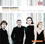 "Signum Quartett: Quartet Movements. Schubert, Wolf, Orff, Rihm, Puccini, Ives, Webern. Vier Personen in eleganter Kleidung.", CD