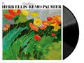 Windflower. HERB ELLIS · REMO PALMIER. Buntes Gemälde mit roten, gelben und orangefarbenen Blumen im Vordergrund., LP