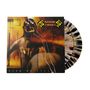 "Burn My Eyes" und "Machine Head" auf orangefarbenem Albumcover, psychedelische Schallplatten unten., 2 LPs