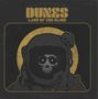 "DUNES LAND OF THE BLIND" steht über einem Astronautenhelm mit einem Skelettgesicht und einem goldenen Ring im Hintergrund., LP