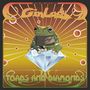 „Volume One: Live in Spain“, „Gin Lady“, „Toads and Diamonds“. Eine Kröte sitzt auf einem großen Diamanten vor strahlenförmigem Hintergrund., CD