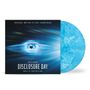 „Disclosure Day“ von Spielberg, Musik von John Williams. Ein blaues Auge in einem Lichtstrahl, blaue marmorierte Schallplatten., 2 LPs