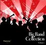 „Big Band Collection Volume 1“. Silhouetten von Musikern vor strahlend rotem Hintergrund mit Instrumenten.