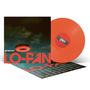 "get well soon LO-PAN" in roten Buchstaben; oranger Schallplatten-Cover und eine große Vinyl-Schallplatte., LP